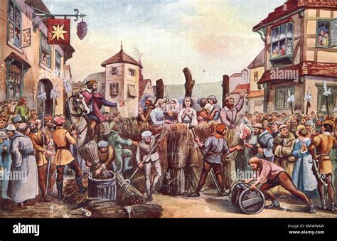 medieval burning at the stake.